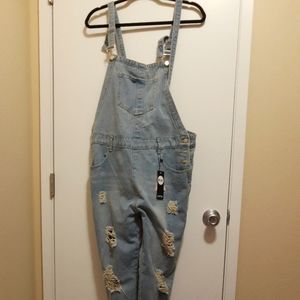 Distressed Denim Overalls Boohoo 12